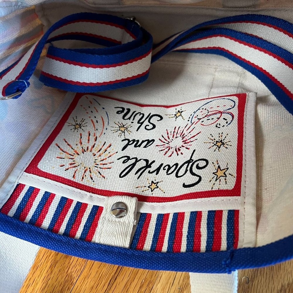 Brighton Red White And‎ You Mini Tote Crossbody Hearts Canvas Fabric Love - Picture 6 of 8
